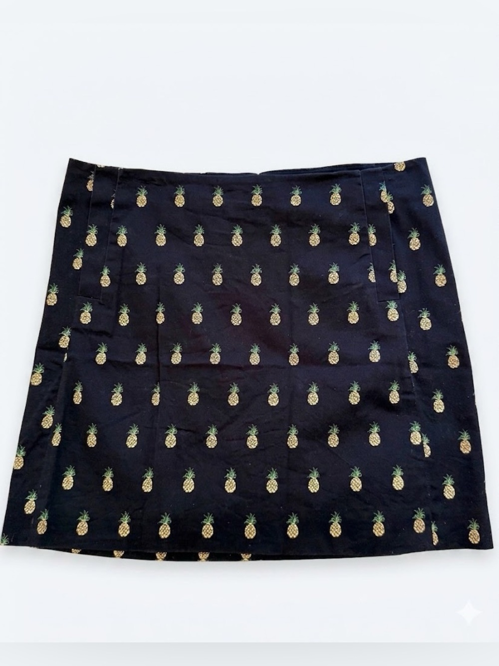 J. Crew Factory Navy Pineapple Mini Skirt Size 6